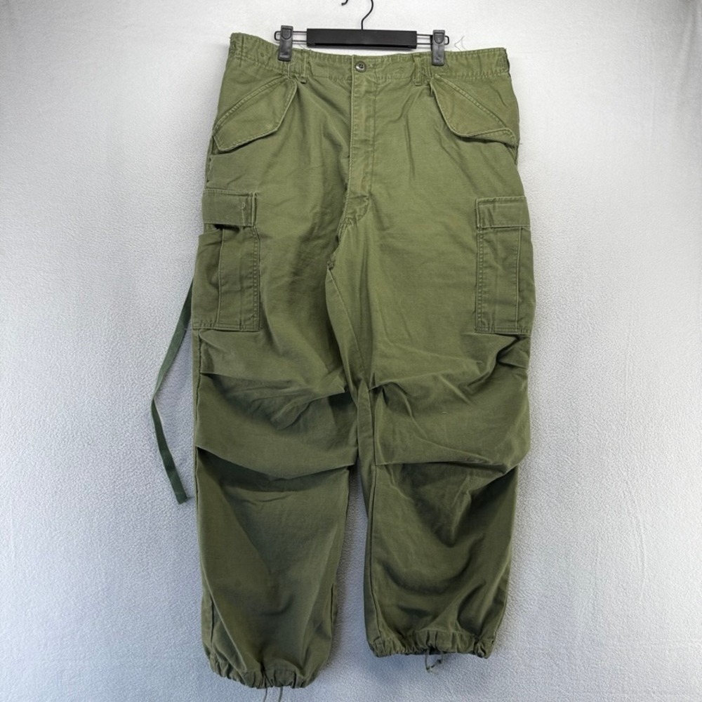 Vintage Military M65 Pants men's Large Regular OG 107 Sateen Cold Weather Green